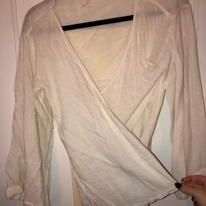 Cream Free People Wrap Around Top🍒